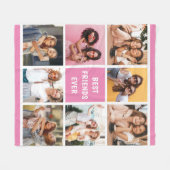 Couverture Polaire Girly Pink 8 Carré Photo Collage Best Friends (Devant (Horizontal))