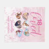 Couverture Polaire Girly Pink Glitter 18th Birthday Photo Collage (Devant (Horizontal))