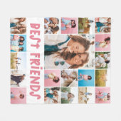 Couverture Polaire Girly rose 20 photo meilleur ami moderne simple (Devant (Horizontal))
