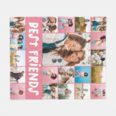Couverture Polaire Girly rose 20 photo meilleur ami moderne simple fu (Devant (Horizontal))