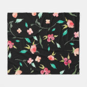 Couverture Polaire Gisements de fleur couvrants d'aquarelle (Devant (Horizontal))