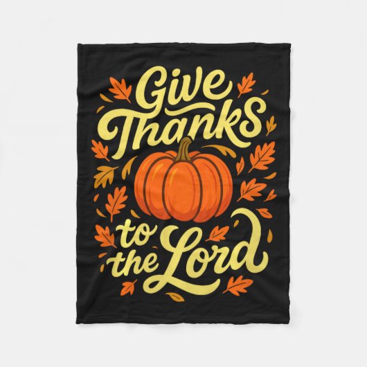 Couverture Polaire Give Thanks To The Lord Pumpkin Christian Fall Des (Devant)