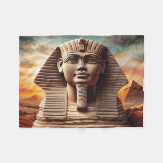 Couverture Polaire Giza Sphinx Head avec Pyramides Egypte Travel (Devant (Horizontal))