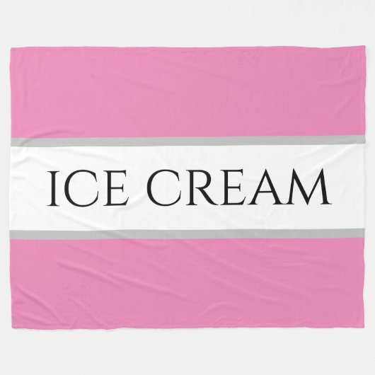 Couverture Polaire GLACE CREAM Amusant Stylish Rose White Racing Stri (Devant (Horizontal))