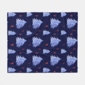 Couverture Polaire Glace d'hiver Arbre bleu Holly Berries Marine Noël (Devant (Horizontal))