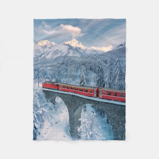 Couverture Polaire Glace et neige | Train Express Red Bernina Suisse (Devant)
