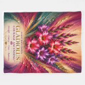 Couverture Polaire Gladiolus d'août Fleur de naissance Conscience flo (Devant (Horizontal))