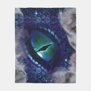 Couverture Polaire Glam Enk Gothique Bleu Dragon Médiéval