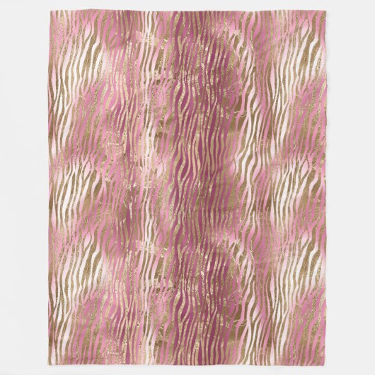 Couverture Polaire Glam rose Glam Gold Zebra Poster de animal (Devant)