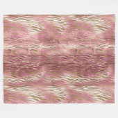 Couverture Polaire Glam rose Glam Gold Zebra Poster de animal (Devant (Horizontal))