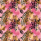 Couverture Polaire Glam rose or aquarelle léopard peau polaire