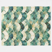 Couverture Polaire Glam vert Gold Abstrait (Devant (Horizontal))
