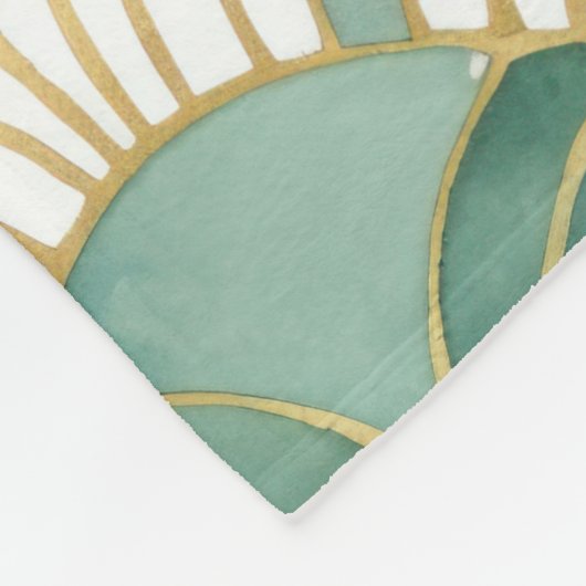 Couverture Polaire Glam vert Gold Abstrait (Coin)