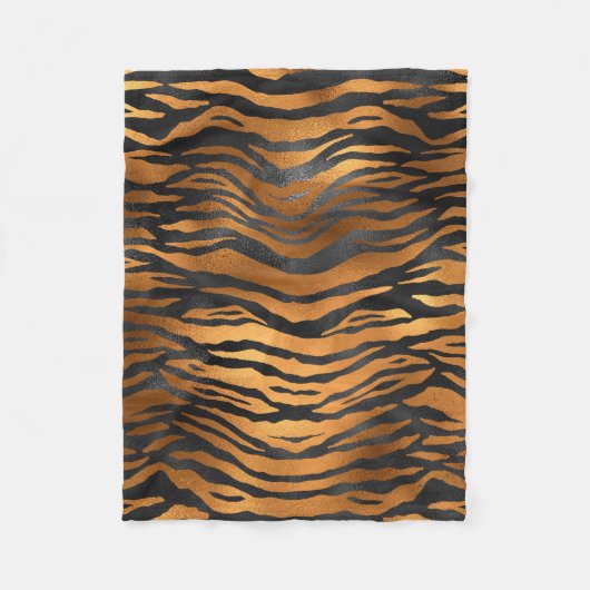 Couverture Polaire Glamorous Black Brown Tiger Stripes Animal Print (Devant)