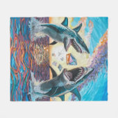 Couverture Polaire Glamour Chomp-Shark Dressage pour les gemmes brill (Devant (Horizontal))