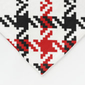 Couverture Polaire Glen plaid motif. Noir, rouge, blanc goudron trans (Coin)