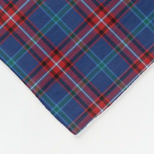Couverture Polaire Glenn Tartan, Royal Blue and Red Plaid
