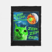 Couverture Polaire Glerp Glorp Funny Alien Cat Brainrot Meme  (Devant)