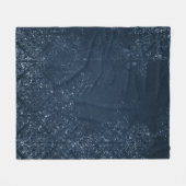 Couverture Polaire Glimmery Navy Grunge | Sombre Sapphire bleu Damas (Devant (Horizontal))