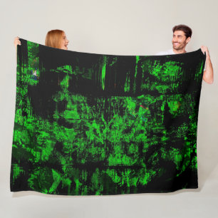 COUVERTURE POLAIRE GLITCH EN VERT
