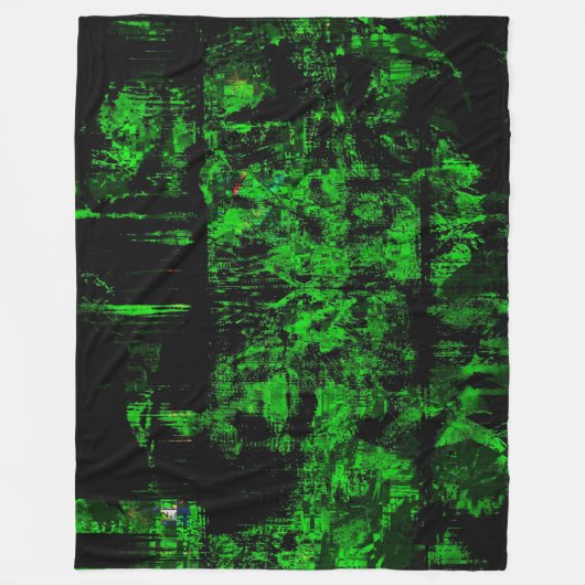 COUVERTURE POLAIRE GLITCH EN VERT (Devant)