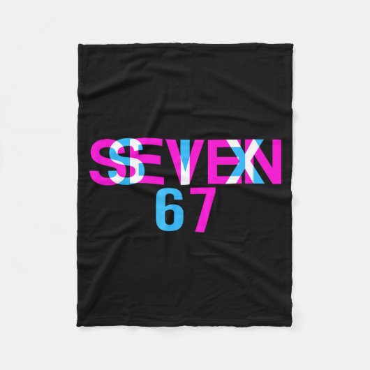 Couverture Polaire Glitch Optical Illusion Funny Six Seven 67 Meme Ge (Devant)