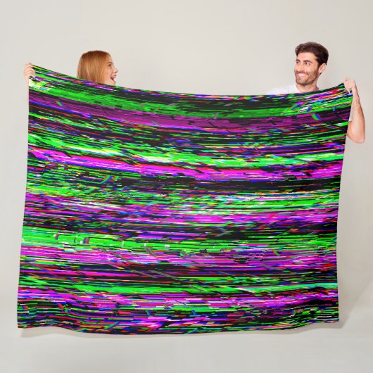 Couverture Polaire Glitch tech abstract pattern (En situation)