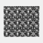 Couverture Polaire Glittery argent fêter motif de flocon de neige (Devant (Horizontal))
