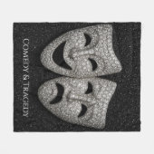 Couverture Polaire Glittery Comedy & Tragedy Drama Mask (Devant (Horizontal))