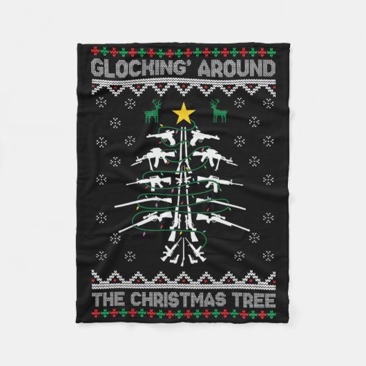 Couverture Polaire Glocking Around The Christmas Tree Ugly Christmas (Devant)