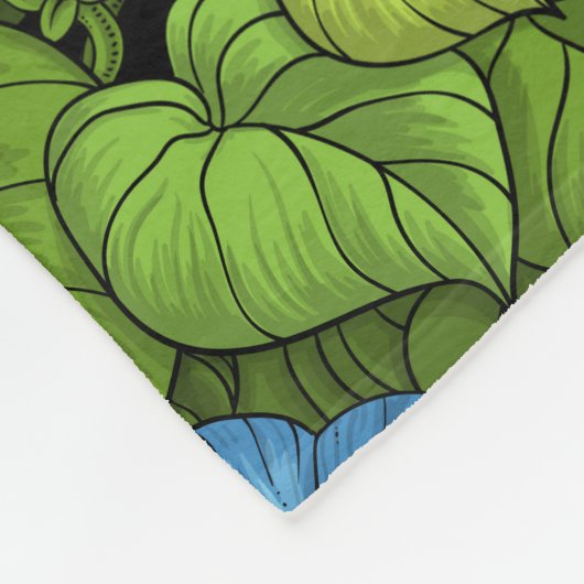 Couverture Polaire Gloire du matin en bleu et vert (Coin)