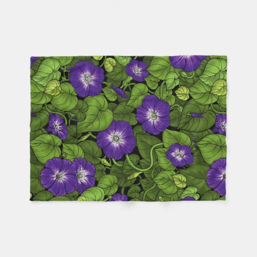 Couverture Polaire Gloire du matin en violet et vert (Devant (Horizontal))