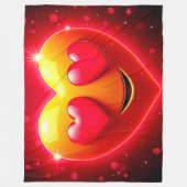 Couverture Polaire Glowing Heart Eyes Emotion (Devant)