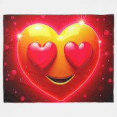 Couverture Polaire Glowing Heart Eyes Emotion (Devant (Horizontal))