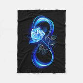 Couverture Polaire Glowing infinity with blue rose (Devant)