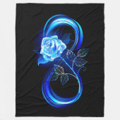 Couverture Polaire Glowing infinity with blue rose (Devant)