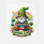 Couverture Polaire Gnome de joueur de la Saint-Patrick (Devant)