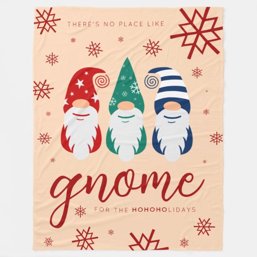 Couverture Polaire Gnome de Noël Hygge pour les fêtes de neige (Devant)