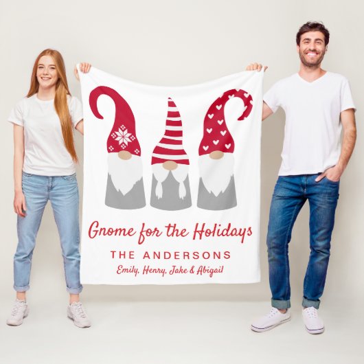 Couverture Polaire Gnome de Noël pour les fêtes Personnalisé (En situation)