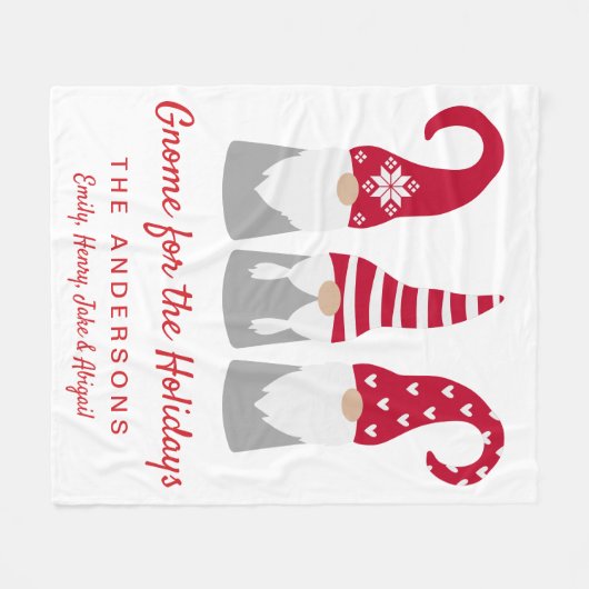 Couverture Polaire Gnome de Noël pour les fêtes Personnalisé (Devant (Horizontal))