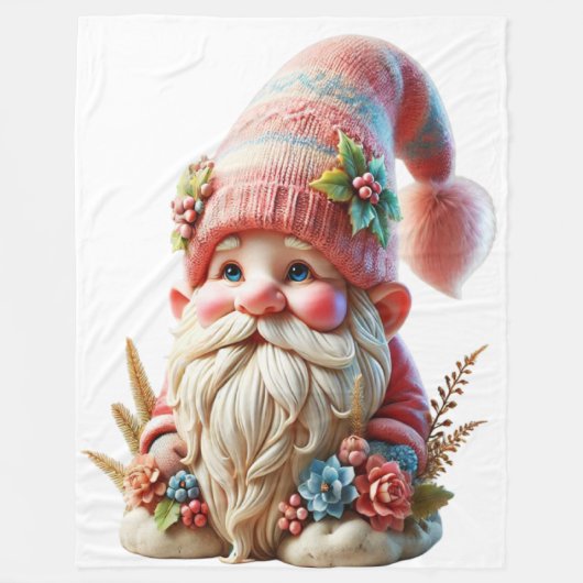 Couverture Polaire Gnome en fleurs  (Devant)