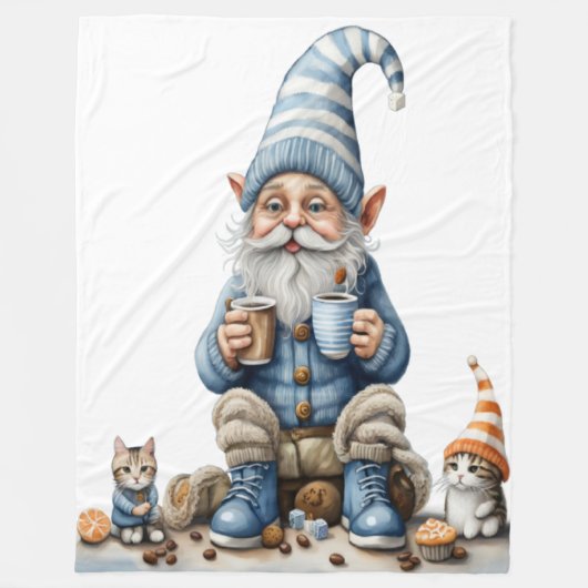 Couverture Polaire Gnome et saison d'hiver (Devant)