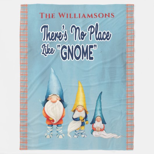 Couverture Polaire Gnome Family Monogramme Funny Cute (Devant)