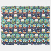 Couverture Polaire Gnome/Gingerbread House, boule de neige de Noël (Devant (Horizontal))