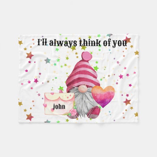 Couverture Polaire Gnome in love with rainbow heart (Devant (Horizontal))