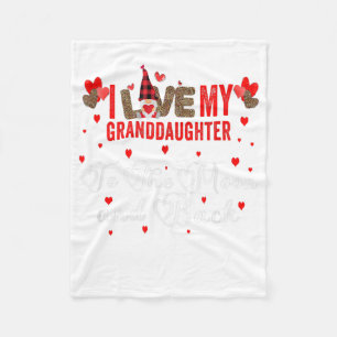 Couverture Polaire Gnome Leopard Valentines Day Love My Grandgirl