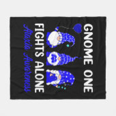 Couverture Polaire Gnome One Fights Alone Blue Ribbon Ataxia Awarenes (Devant (Horizontal))