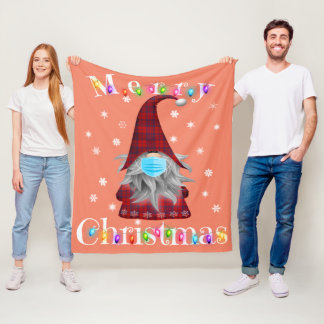 Couverture Polaire Gnome Pyjama de Noël Masque Visage - Garden Gnome