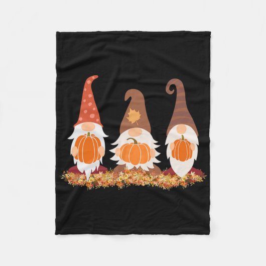 Couverture Polaire Gnomes D'Automne Et Feuilles D'Automne Mignons Gra (Devant)