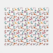 Couverture Polaire Gnomes de Noël avec Fête de l'aquarelle lanterne (Devant (Horizontal))